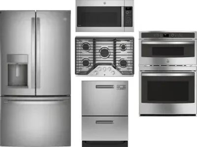 5 Piece Package Includes Refrigerator, Cooktop, Wall Oven, Microwave And Dishwasher